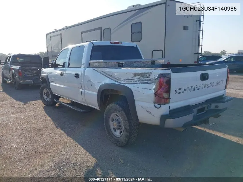 2004 Chevrolet Silverado 2500Hd Work Truck VIN: 1GCHC23U34F140986 Lot: 40327171