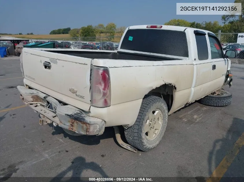 2004 Chevrolet Silverado K1500 VIN: 2GCEK19T141292156 Lot: 40328856