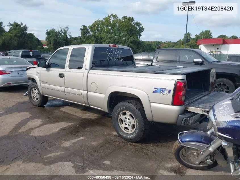 2004 Chevrolet Silverado 1500 Z71 VIN: 1GCEK19T34E208420 Lot: 40350498