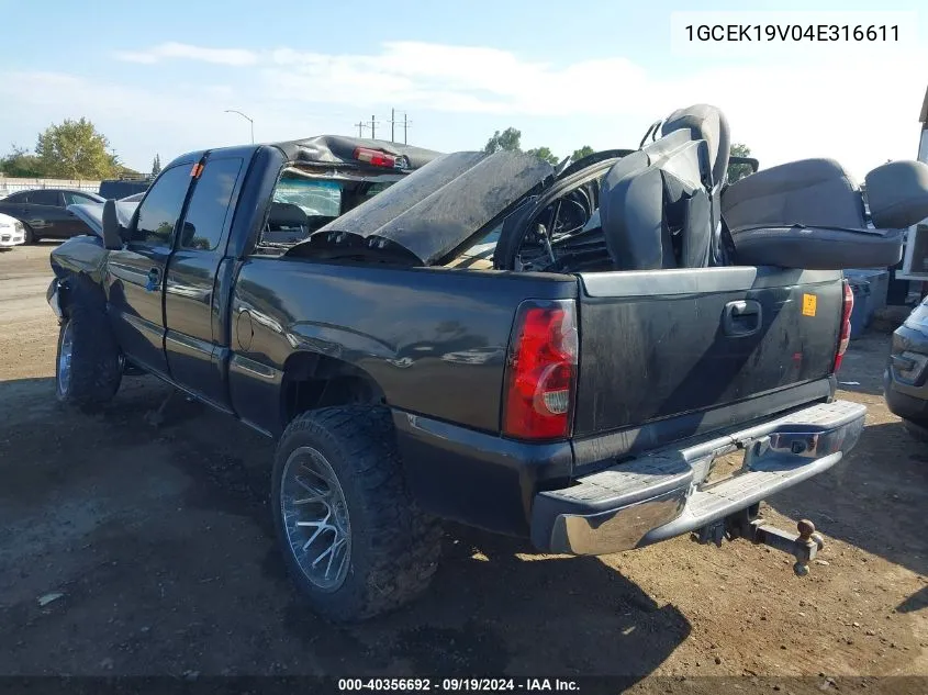 1GCEK19V04E316611 2004 Chevrolet Silverado 1500