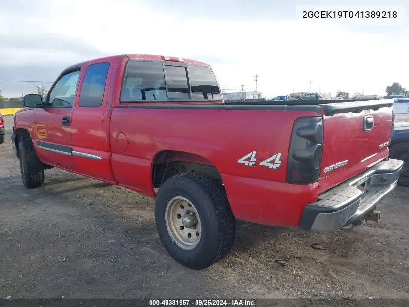 2004 Chevrolet Silverado 1500 Ls VIN: 2GCEK19T041389218 Lot: 40381957