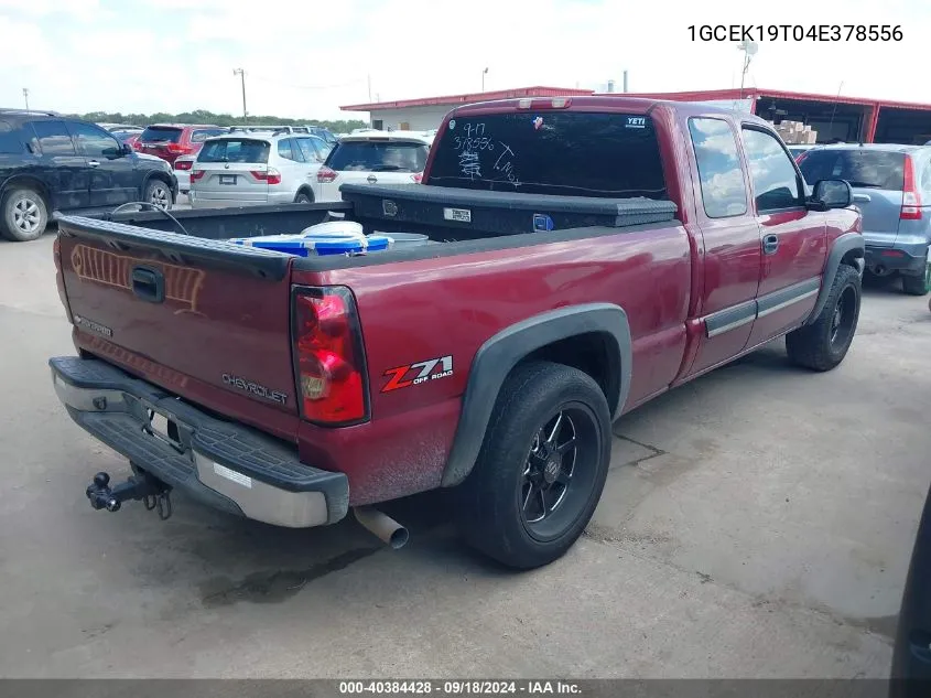 2004 Chevrolet Silverado 1500 Z71 VIN: 1GCEK19T04E378556 Lot: 40384428