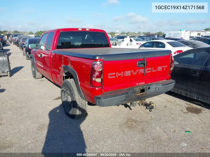 2004 Chevrolet Silverado 1500 Work Truck VIN: 1GCEC19X14Z171568 Lot: 40388587