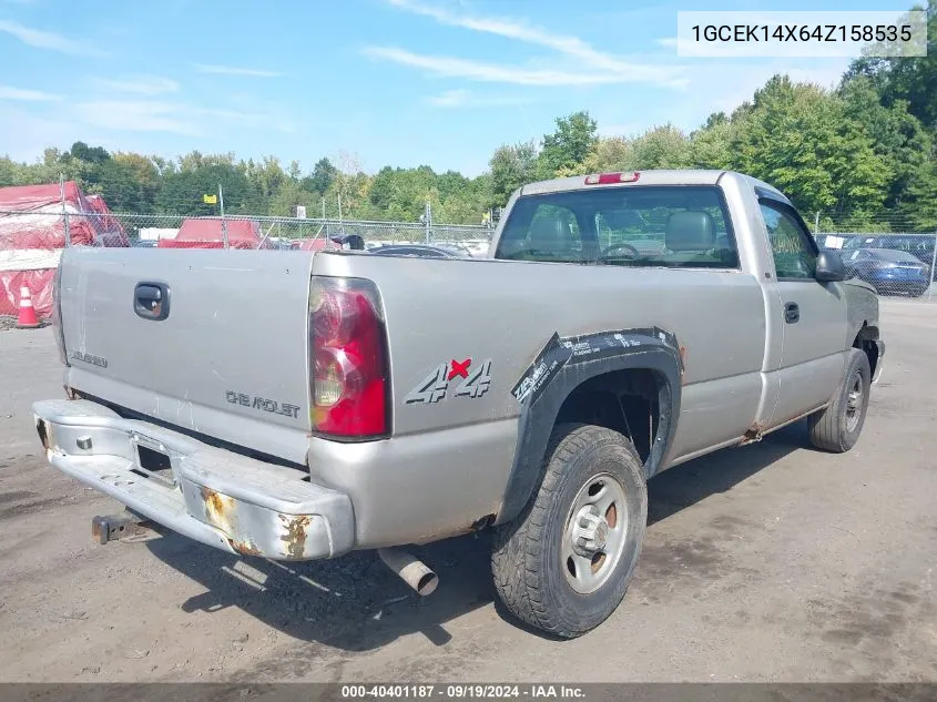 2004 Chevrolet Silverado 1500 Work Truck VIN: 1GCEK14X64Z158535 Lot: 40401187