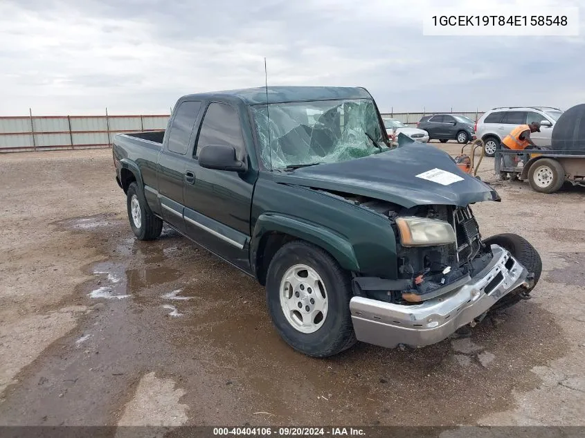 2004 Chevrolet Silverado 1500 Z71 VIN: 1GCEK19T84E158548 Lot: 40404106