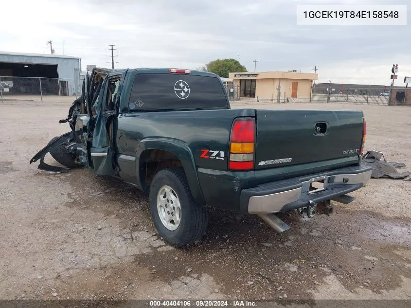 2004 Chevrolet Silverado 1500 Z71 VIN: 1GCEK19T84E158548 Lot: 40404106