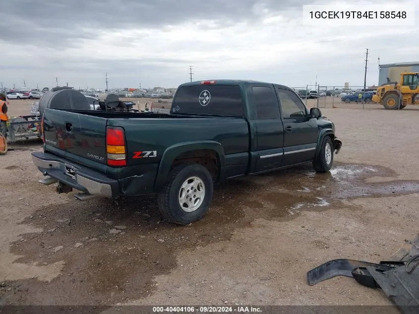 2004 Chevrolet Silverado 1500 Z71 VIN: 1GCEK19T84E158548 Lot: 40404106