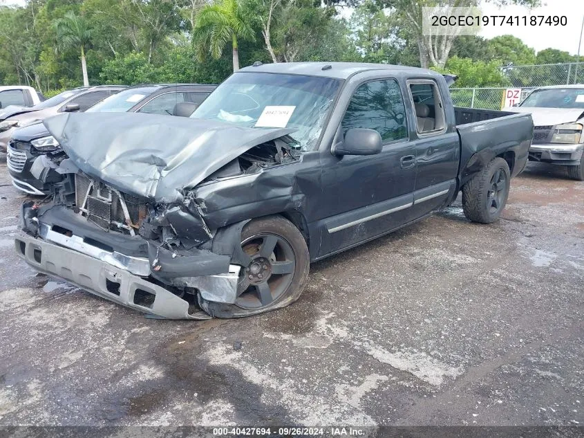 2004 Chevrolet Silverado C1500 VIN: 2GCEC19T741187490 Lot: 40427694