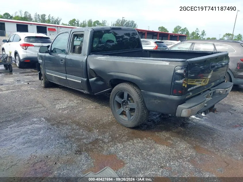 2004 Chevrolet Silverado C1500 VIN: 2GCEC19T741187490 Lot: 40427694