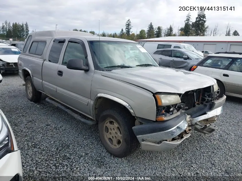 2004 Chevrolet Silverado 1500 Ls/Lt/Work Truck/Z71 VIN: 2GCEK19V441315141 Lot: 40439261