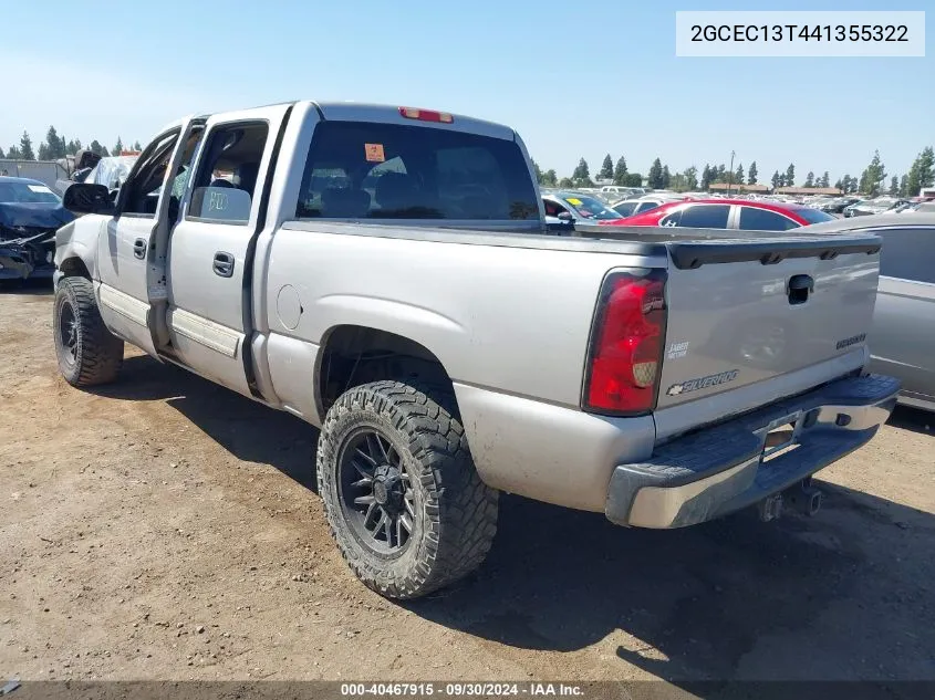 2004 Chevrolet Silverado C1500 VIN: 2GCEC13T441355322 Lot: 40467915