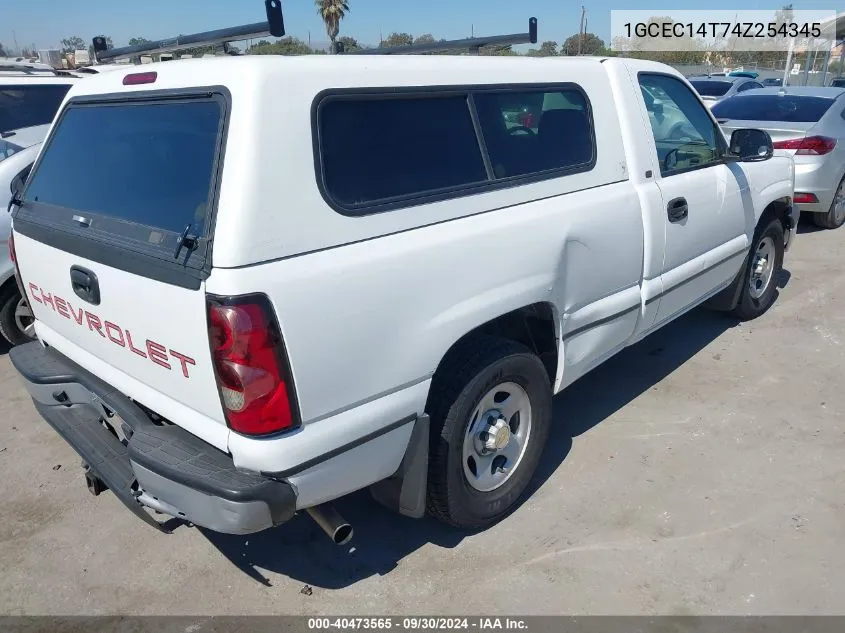 2004 Chevrolet Silverado 1500 Work Truck VIN: 1GCEC14T74Z254345 Lot: 40473565