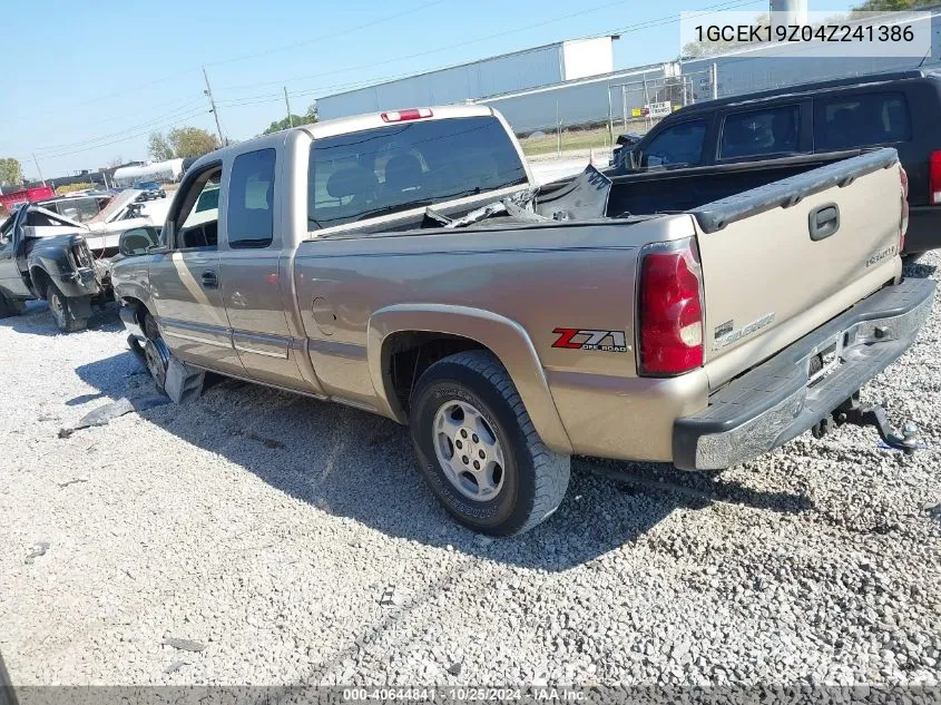 2004 Chevrolet Silverado 1500 Z71 VIN: 1GCEK19Z04Z241386 Lot: 40644841