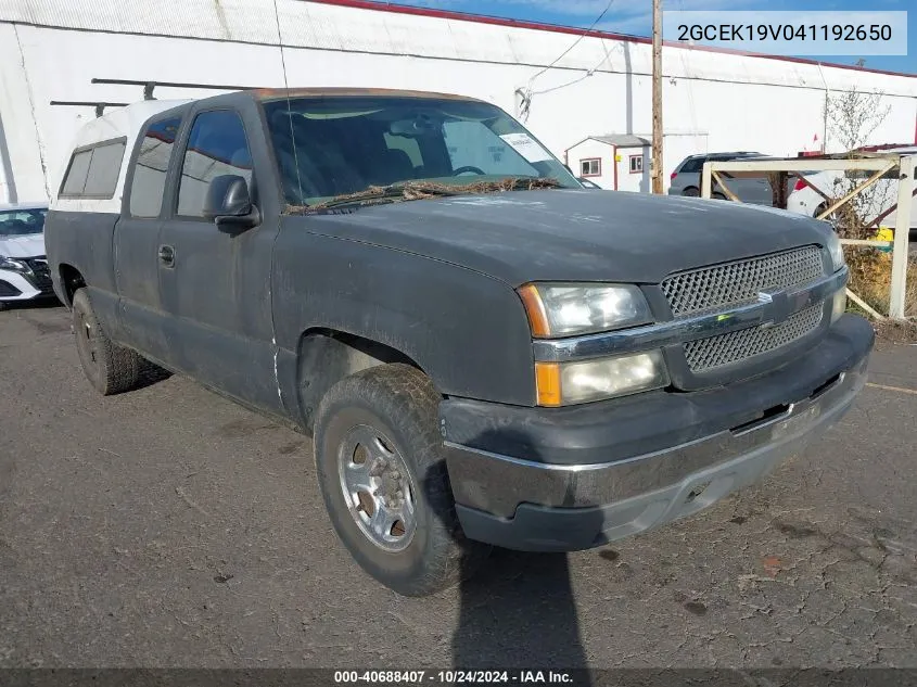 2004 Chevrolet Silverado 1500 Ls VIN: 2GCEK19V041192650 Lot: 40688407