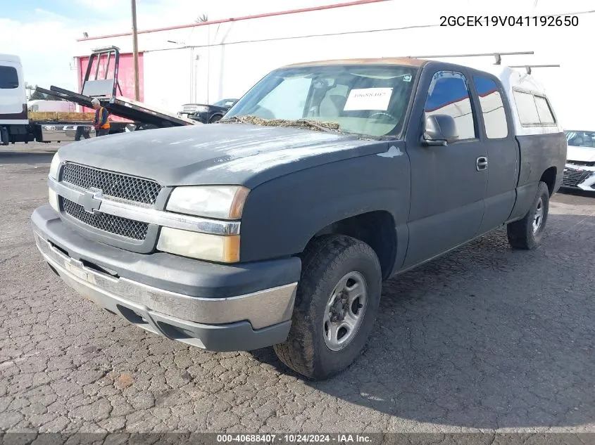 2004 Chevrolet Silverado 1500 Ls VIN: 2GCEK19V041192650 Lot: 40688407