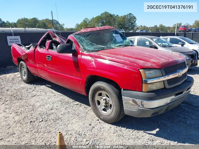 2004 Chevrolet Silverado 1500 Work Truck VIN: 2GCEC19T041376191 Lot: 40692577