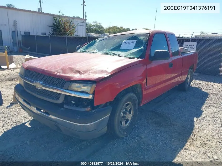 2004 Chevrolet Silverado 1500 Work Truck VIN: 2GCEC19T041376191 Lot: 40692577