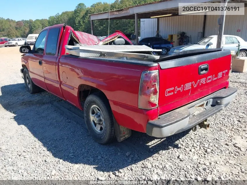 2004 Chevrolet Silverado 1500 Work Truck VIN: 2GCEC19T041376191 Lot: 40692577