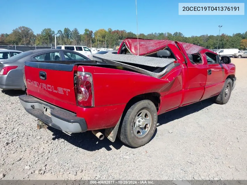 2004 Chevrolet Silverado 1500 Work Truck VIN: 2GCEC19T041376191 Lot: 40692577