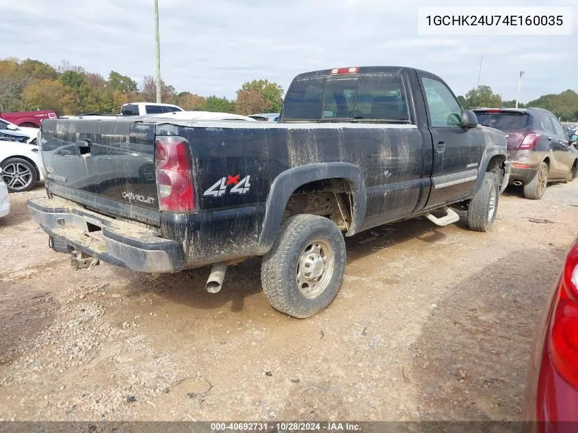 2004 Chevrolet Silverado 2500Hd Ls VIN: 1GCHK24U74E160035 Lot: 40692731