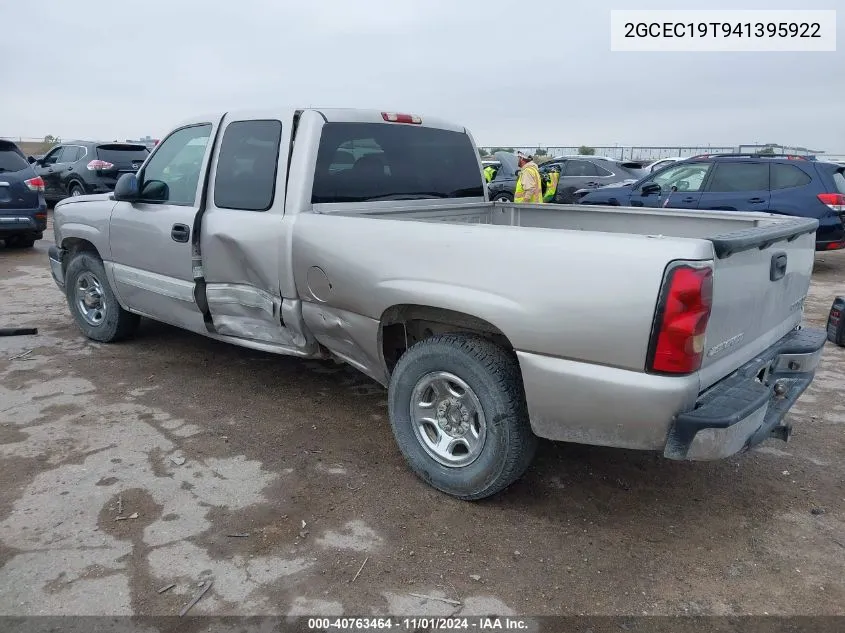 2004 Chevrolet Silverado 1500 Ls VIN: 2GCEC19T941395922 Lot: 40763464