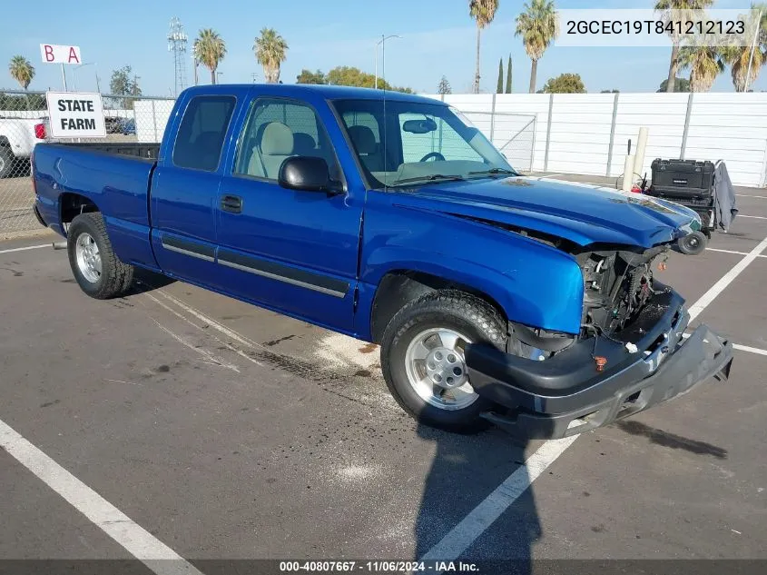 2004 Chevrolet Silverado 1500 Ls VIN: 2GCEC19T841212123 Lot: 40807667