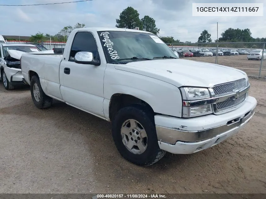 2004 Chevrolet Silverado 1500 Work Truck VIN: 1GCEC14X14Z111667 Lot: 40820157