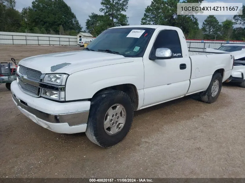 2004 Chevrolet Silverado 1500 Work Truck VIN: 1GCEC14X14Z111667 Lot: 40820157