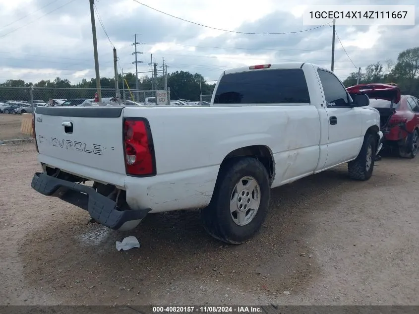 2004 Chevrolet Silverado 1500 Work Truck VIN: 1GCEC14X14Z111667 Lot: 40820157