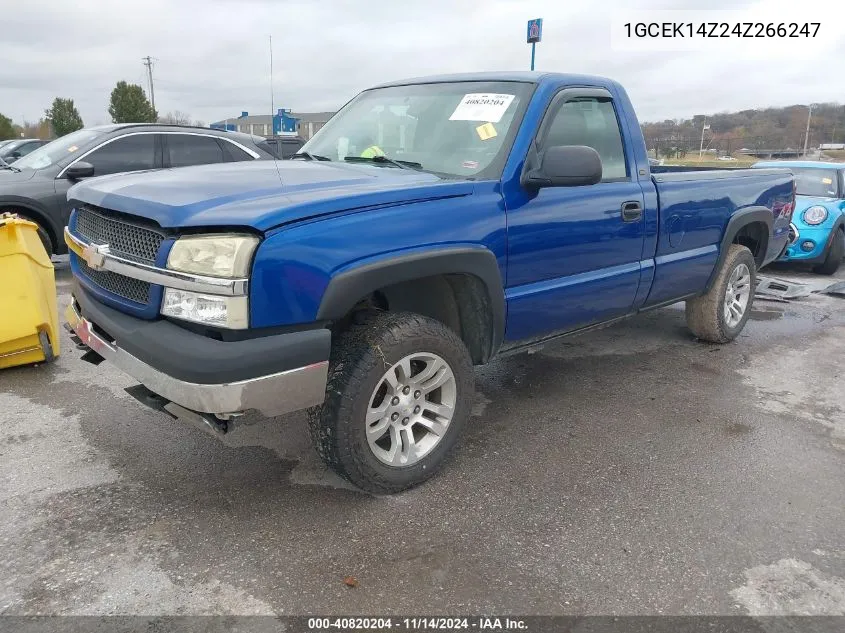 2004 Chevrolet Silverado 1500 Work Truck VIN: 1GCEK14Z24Z266247 Lot: 40820204