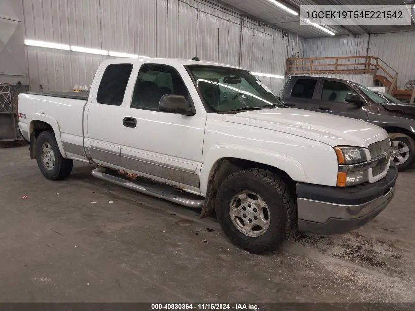 2004 Chevrolet Silverado 1500 Z71 VIN: 1GCEK19T54E221542 Lot: 40830364