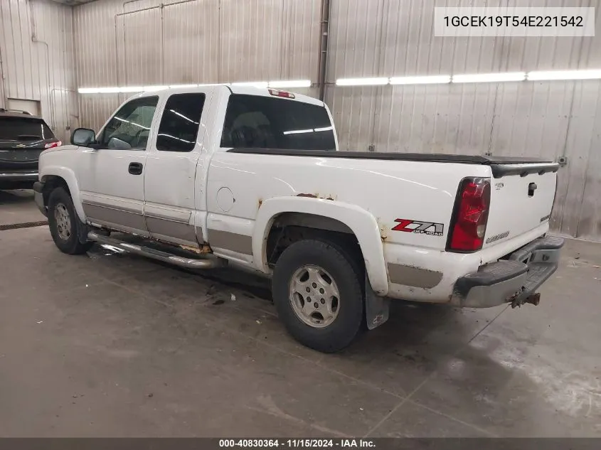 2004 Chevrolet Silverado 1500 Z71 VIN: 1GCEK19T54E221542 Lot: 40830364