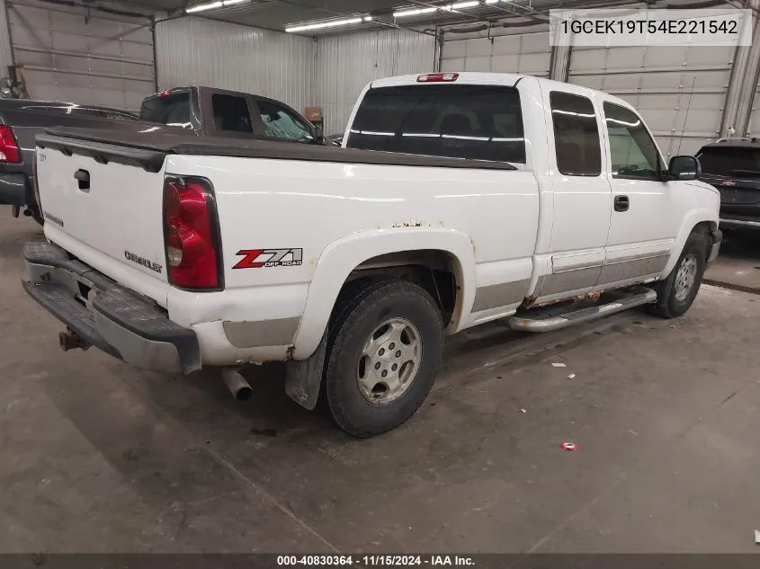 2004 Chevrolet Silverado 1500 Z71 VIN: 1GCEK19T54E221542 Lot: 40830364