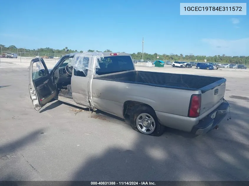 2004 Chevrolet Silverado 1500 Ls VIN: 1GCEC19T84E311572 Lot: 40831388