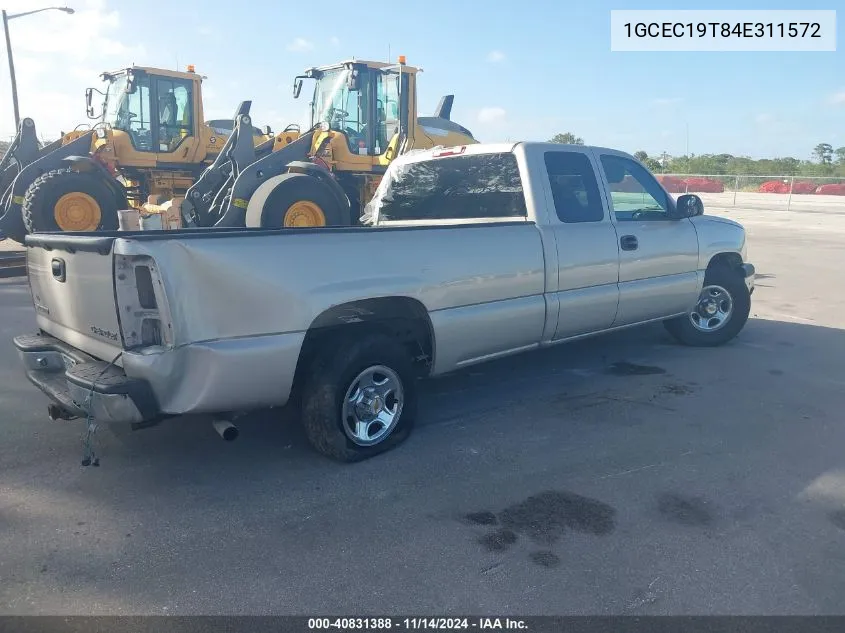 2004 Chevrolet Silverado 1500 Ls VIN: 1GCEC19T84E311572 Lot: 40831388