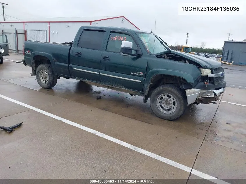 2004 Chevrolet Silverado 2500Hd Lt VIN: 1GCHK23184F136036 Lot: 40865463