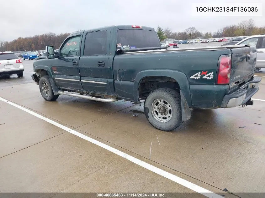 2004 Chevrolet Silverado 2500Hd Lt VIN: 1GCHK23184F136036 Lot: 40865463