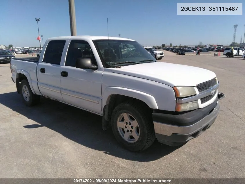 2GCEK13T351115487 2005 Chevrolet Silverado 1500 Crew Cab