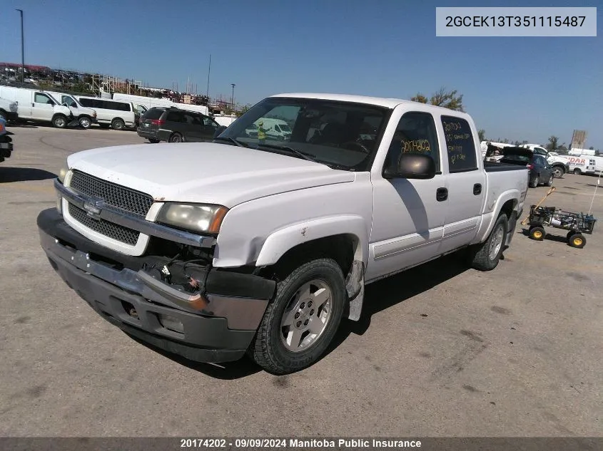 2005 Chevrolet Silverado 1500 Crew Cab VIN: 2GCEK13T351115487 Lot: 20174202