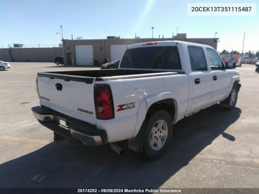 2005 Chevrolet Silverado 1500 Crew Cab VIN: 2GCEK13T351115487 Lot: 20174202