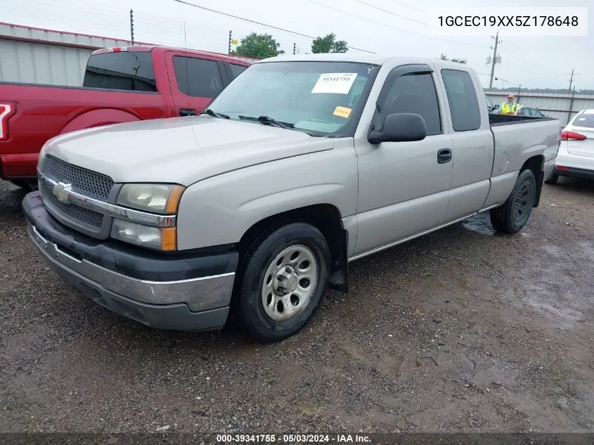 2005 Chevrolet Silverado 1500 Work Truck VIN: 1GCEC19XX5Z178648 Lot: 39341755