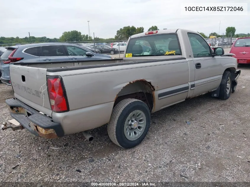 2005 Chevrolet Silverado 1500 Work Truck VIN: 1GCEC14X85Z172046 Lot: 40088936