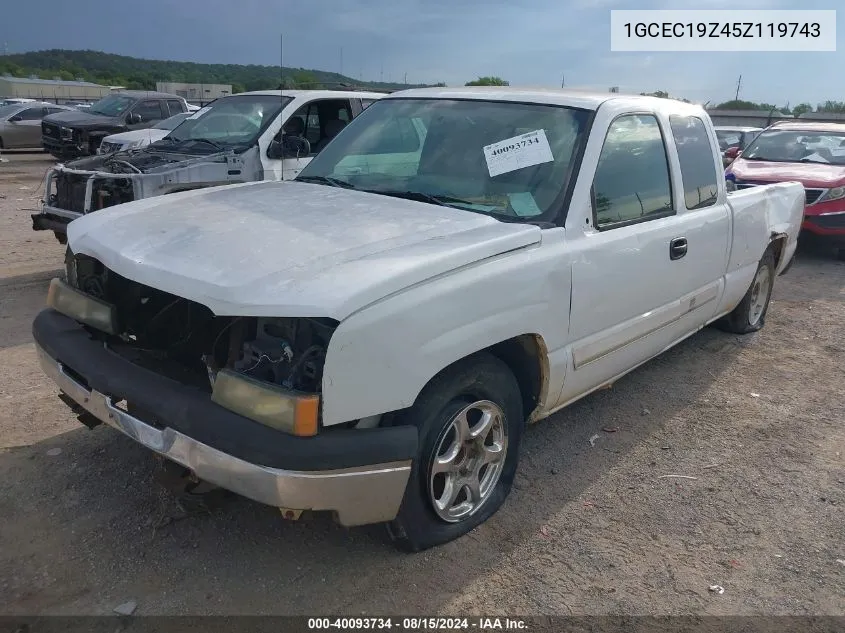 2005 Chevrolet Silverado 1500 Ls VIN: 1GCEC19Z45Z119743 Lot: 40093734