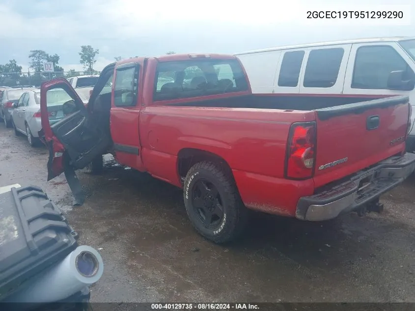 2005 Chevrolet Silverado 1500 Ls VIN: 2GCEC19T951299290 Lot: 40129735