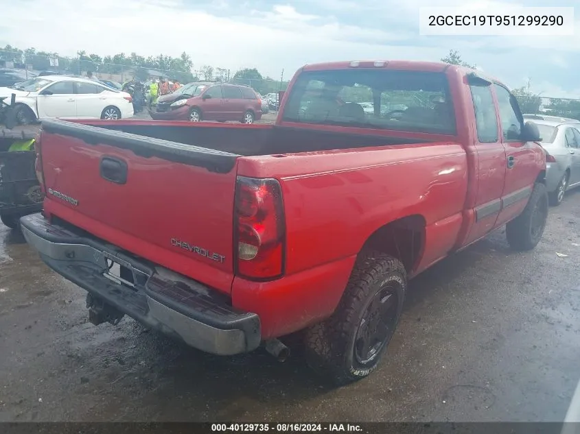 2005 Chevrolet Silverado 1500 Ls VIN: 2GCEC19T951299290 Lot: 40129735