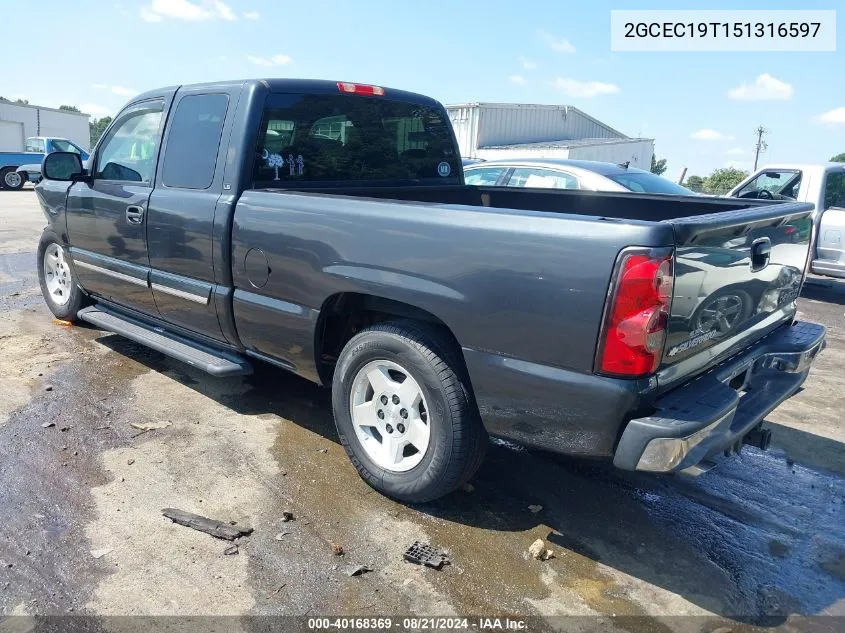 2005 Chevrolet Silverado 1500 Ls VIN: 2GCEC19T151316597 Lot: 40168369