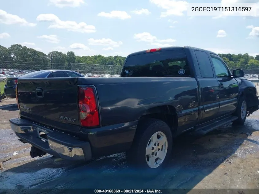 2005 Chevrolet Silverado 1500 Ls VIN: 2GCEC19T151316597 Lot: 40168369