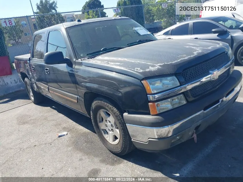 2005 Chevrolet Silverado 1500 Lt VIN: 2GCEC13T751150126 Lot: 40178841