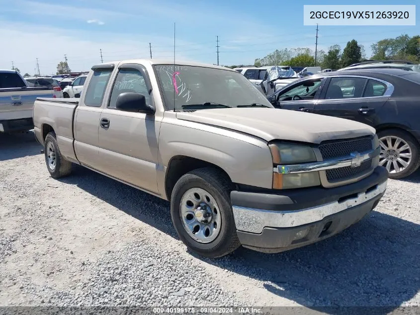 2005 Chevrolet Silverado 1500 C1500 VIN: 2GCEC19VX51263920 Lot: 40199175