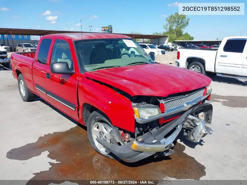 2005 Chevrolet Silverado 1500 Ls VIN: 2GCEC19T851298552 Lot: 40199773